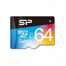SILICON POWER microSDXC-kaart 64GB 100MB/sec Superior Pro