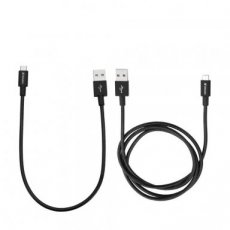 023942488750 VERBATIM USB-kabels type A naar MicroUSB duo-pak 1 meter + 30 cm zwart