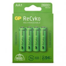 GP oplaadbare batterijen AA 2600mAh ReCyko 4-pak