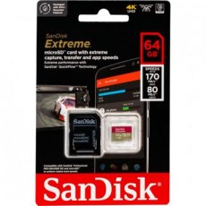 SANDISK microSD memory card 64GB 170MB/sec Extreme