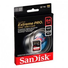 619659188719 SANDISK SDXC geheugenkaart 64GB 200MB/sec Extreme Pro