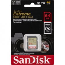 619659188610 SANDISK SDXC geheugenkaart 64GB 170MB/sec Extreme