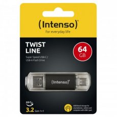 4034303031269 INTENSO USB-stick OTG 64GB 2in1 USB-A & USB-C USB3.2 Gen 1x1 Twist Line