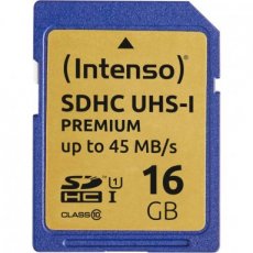4034303019687 INTENSO SDHC geheugenkaart 16GB 90MB/sec UHS-I Premium