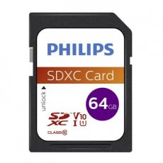 PHILIPS SDXC geheugenkaart 64GB 80MB/sec - FM64SD55B