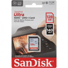 619659200190 SANDISK SDXC geheugenkaart 128GB 140MB/sec. Ultra