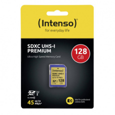 4034303019779 INTENSO SDXC geheugenkaart 128GB 90MB/sec Premium