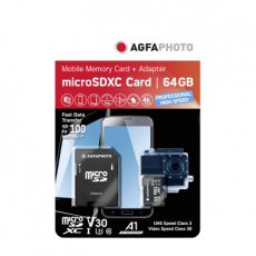 4250255103759 AGFAPHOTO microSDXC geherugenkaart 65GB 100MB/sec High Speed