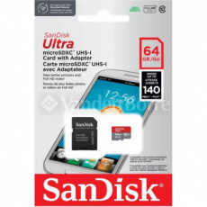 619659200541 SANDISK microSDXC geheugenkaart 64GB 140MB/sec Ultra